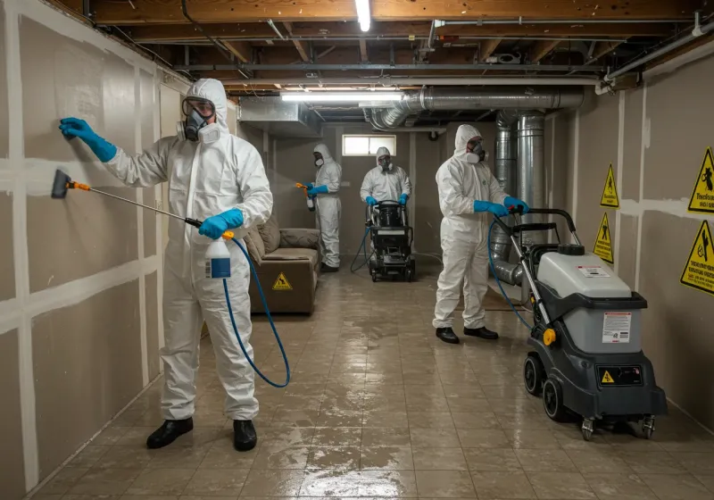 Basement Moisture Removal and Structural Drying process in Lincoln, AL